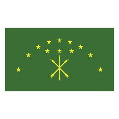 Flag of Republic of Adygea (Russian Federation, Russia) Circassian flag, Adyghe Republic 