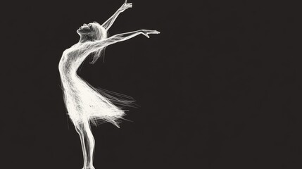 Graceful Woman Dancing, Abstract Style