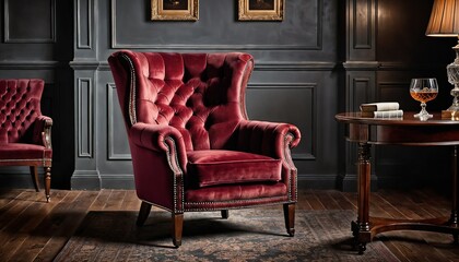 ich Crimson Wingback Chair Traditional Room