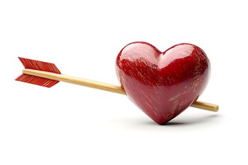 Heart with Arrow Emoji, Isolated on White