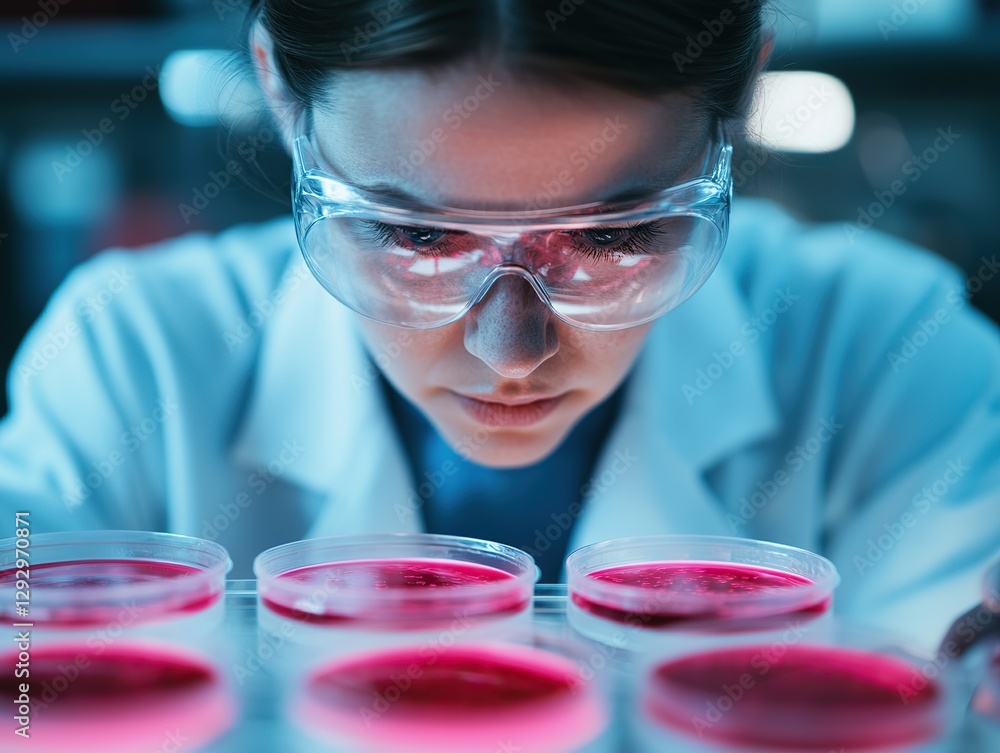 Poster conducting experiments with petri dishes in a modern laboratory setting science research close-up vi