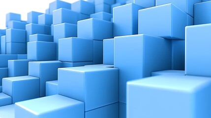 Blue Cubes Abstract 3D Background