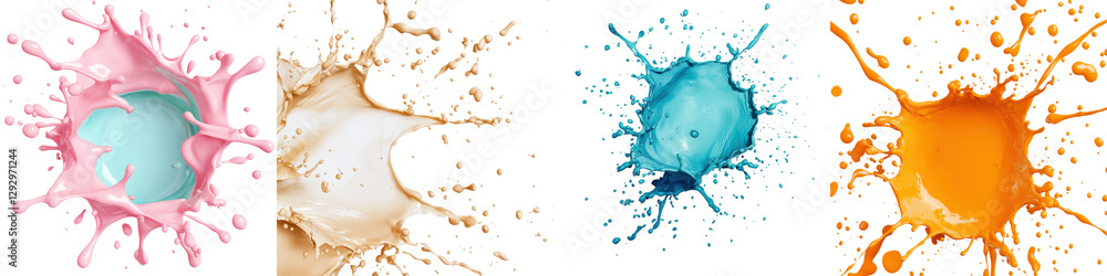 Aufkleber vibrant splashes of colorful liquid art in motion abstract background with dynamic flowing paint tex