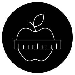 Apple with Measuring Tape icon, Nutrition & Fitness Symbol of Healthy Living and Weight Management!, Track Your Health Apple with Measuring Tape for a Balanced Lifestyle