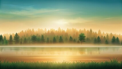 Obraz premium Soothing Gradient Landscape, gradient background, earthy tones