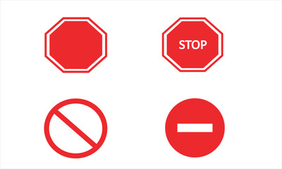 Stop sign icons set
