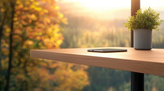 A desk with a wireless charging pad for smartphones and other devices, emphasizing a clutter free and technologically advanced workspace.