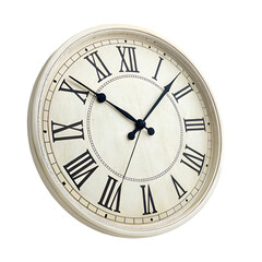 transparent background Cream Roman Numeral Wall Clock