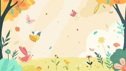 A delightfully designed background for International Children's Day greeting cards is showcased. The background is brimming with a lively and cheerful atmosphere, utilizing a vibrant color palette of 