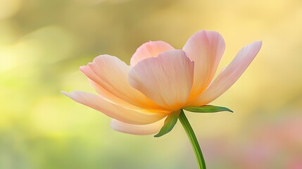 Fototapeta premium Close-up of a pink flower with blurred background of pink and yellow flowers