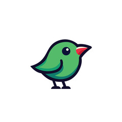 Obraz premium Cute Cartoon Bird Logo Icon Vector Desin