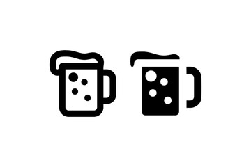 Beer mug icon in outline and solid Vector