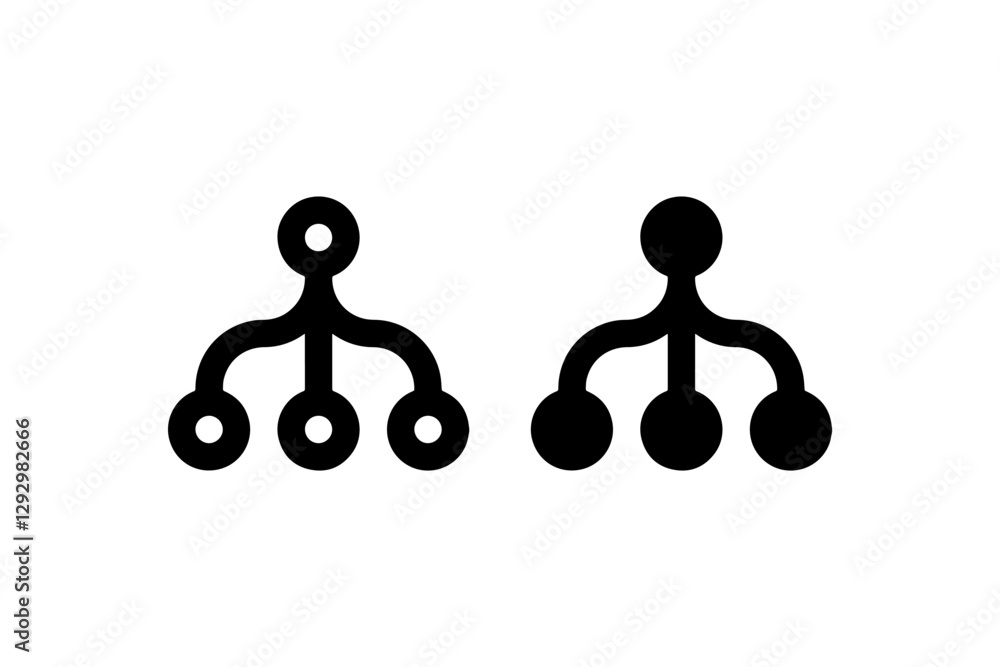Aufkleber network connection icon in outline and solid vector