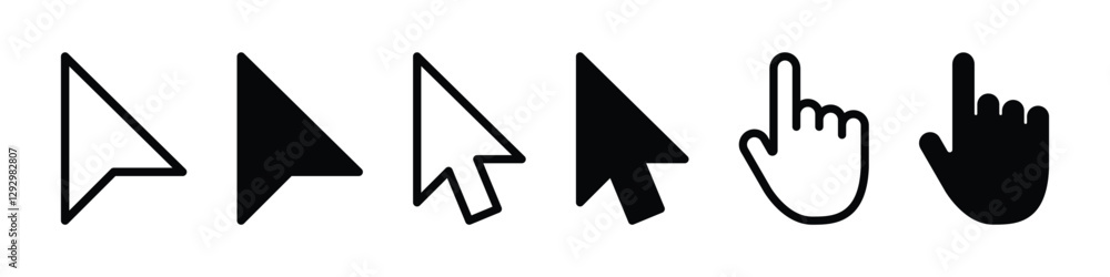 Poster mouse cursor click icon set. mouse pointer for computer, mobile app, animation, or ui design. transp