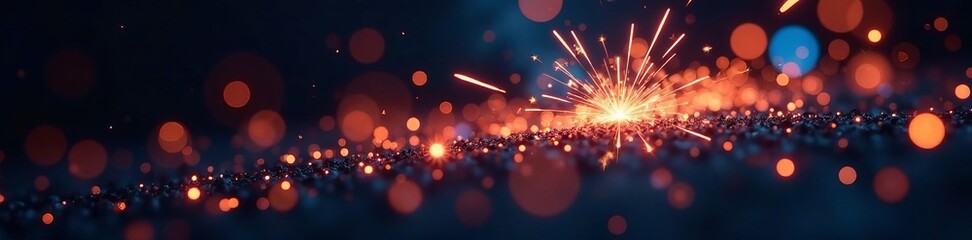 Obraz premium Glowing sparkler creating mesmerizing patterns in the dark, burning, colors, glowing