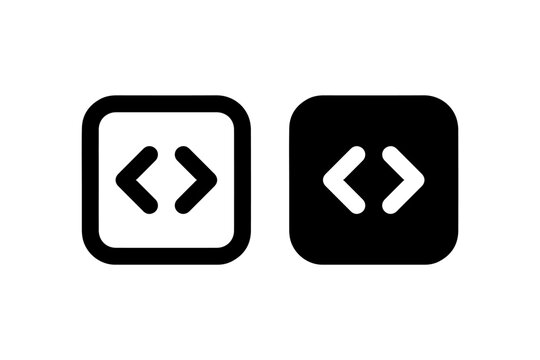 Code symbol inside square icons Vector