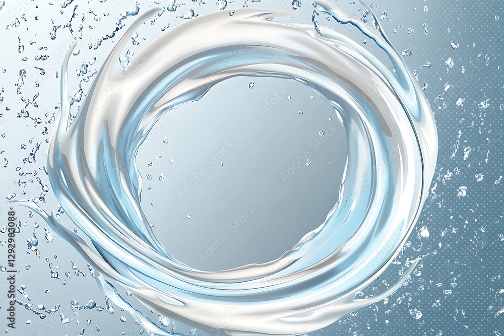 Poster blue water wave isolated on transparent background. transparency only in vector file