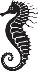 Seahorse Silhouette Vector Illustration White Background