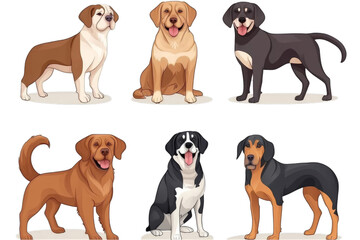 Diverse Dog Breeds Illustration