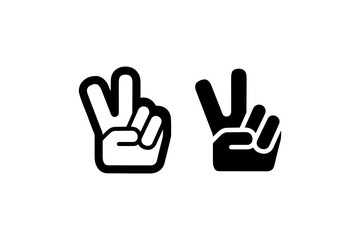 Peace hand gesture icon in outline and solid Vector