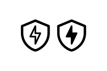 Energy protection shield icon in outline and solid Vector