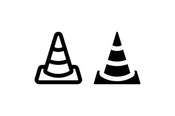 Traffic cone icon in outline and solid style Vector