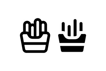 French fries icon in black and white Vector