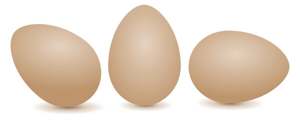 three eggs isolated on white
