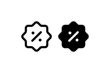 Percentage discount symbols with a star shape Vector