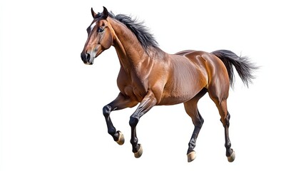 Naklejka premium Bay horse in a clean, minimalist composition, symbolizing elegance and simplicity.