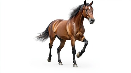 Obraz premium Bay horse in a clean, minimalist composition, symbolizing elegance and simplicity.