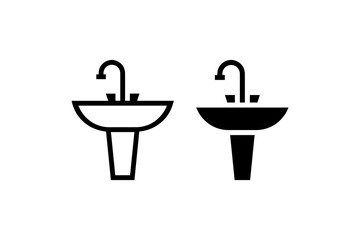 Sink icon outline and solid Vector