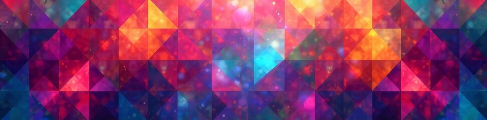 Obraz premium Kaleidoscope of colorful triangle shapes in an abstract composition, art, pattern, digital