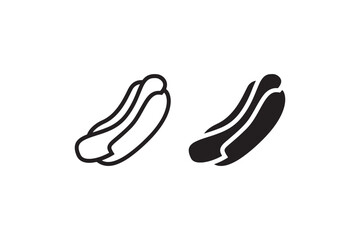Hot dog icon in black and white Vector