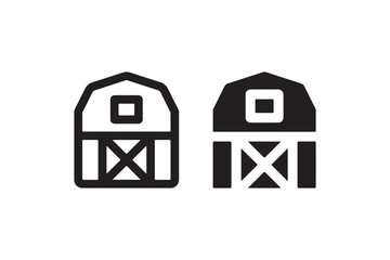 Barn icon in black and white Vector