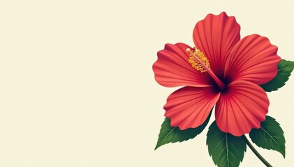 Simplified hibiscus floral shape, graphic style , tropical, abstract, hibiscus