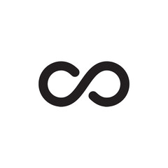 Black infinity symbol minimalist vector icon Vector