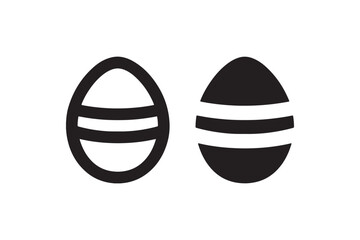Striped Easter egg icon in black and white Vector