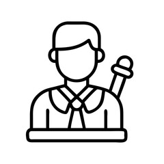 judge icon, judge line art - simple line art of judge, perfect for judge logos and icons