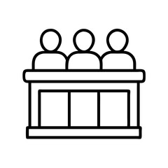 jury box icon, jury box line art - simple line art of jury box, perfect for jury box logos and icons