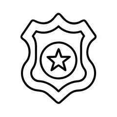 law enforcement badge icon, law enforcement badge line art - simple line art of law enforcement badge, perfect for law enforcement badge logos and icons