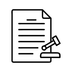 legal document icon, legal document line art - simple line art of legal document, perfect for legal document logos and icons