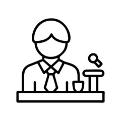 prosecutor icon, prosecutor line art - simple line art of prosecutor, perfect for prosecutor logos and icons