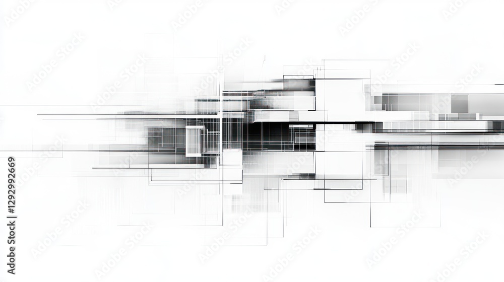 Poster abstract grayscale digital design, data flow, technology background