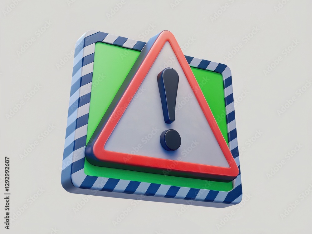 Poster attention warning sign mark with triangle shape and exclamation point graphic element