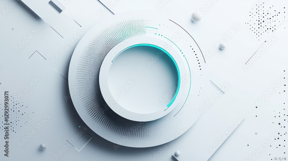 Poster white circular tech interface background