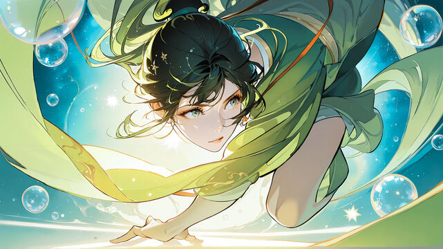 Hanfu anime Girl Abstract Illustration