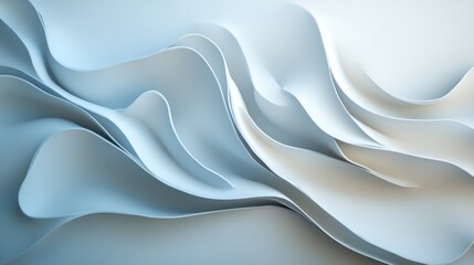 Fototapeta premium Abstract blue white wave curves, flowing design, background, website