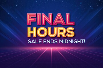 sale promotion Final hours sale announcement with vibrant text and background.