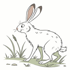 Obraz premium Realistic full-body rabbit on a white background.